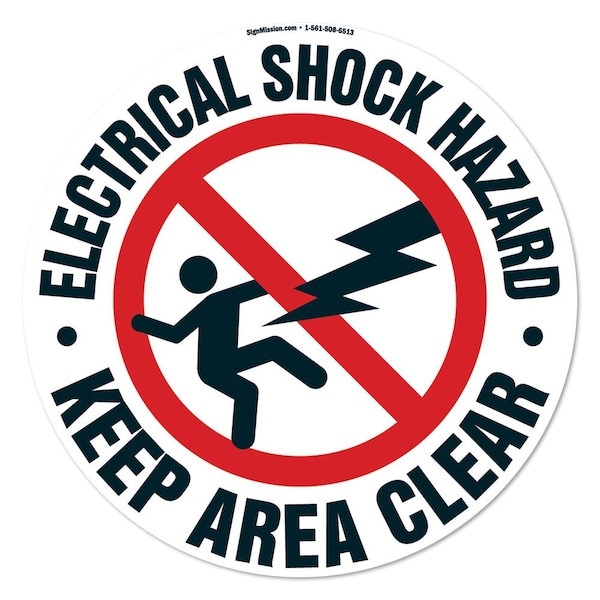 Electrical Shock Hazard 16in Non-Slip Floor Marker, 12PK, 16 in L, 16 in H, FD-2-C-16-12PK-99946